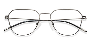 Gunmetal Hexagonal Full Rim Medium Unisex Eyeglasses by Vincent Chase-145545