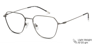 Gunmetal Hexagonal Full Rim Medium Unisex Eyeglasses by Vincent Chase-145545