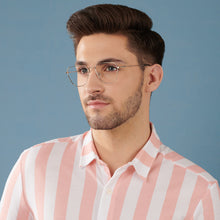 Load image into Gallery viewer, Silver Geometric Full Rim Unisex Eyeglasses by Vincent Chase Computer Glasses-147542