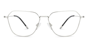 Silver Hexagonal Full Rim Medium Unisex Eyeglasses by Vincent Chase-145546