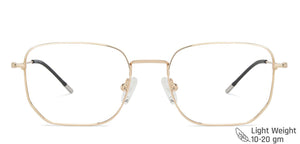 Gold Hexagonal Full Rim Medium Unisex Eyeglasses by Vincent Chase-145555