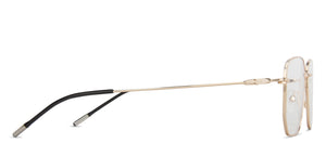 Gold Geometric Full Rim Unisex Eyeglasses by Vincent Chase Computer Glasses-147549