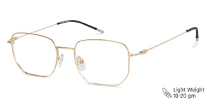 Gold Hexagonal Full Rim Medium Unisex Eyeglasses by Vincent Chase-145555