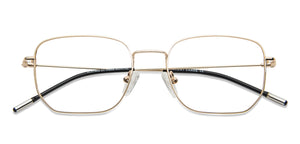 Gold Hexagonal Full Rim Medium Unisex Eyeglasses by Vincent Chase-145555