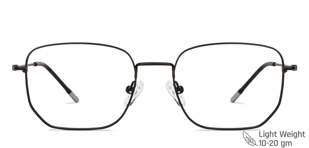 Black Geometric Full Rim Unisex Eyeglasses by Vincent Chase-145556