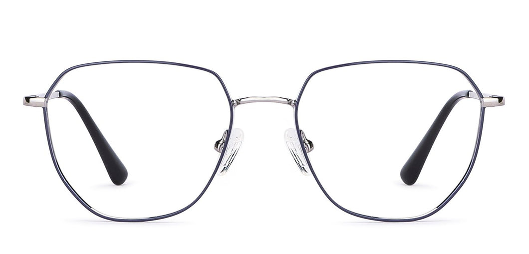 Blue Geometric Full Rim Unisex Eyeglasses by Vincent Chase Computer Glasses-149377