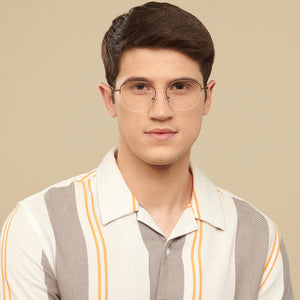 Brown Geometric Half Rim Unisex Eyeglasses by Vincent Chase VC-145569