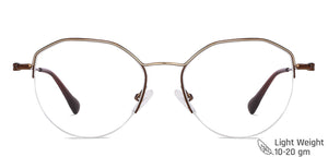 Brown Geometric Half Rim Unisex Eyeglasses by Vincent Chase VC-145569