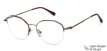 Load image into Gallery viewer, Brown Geometric Half Rim Unisex Eyeglasses by Vincent Chase VC-145569