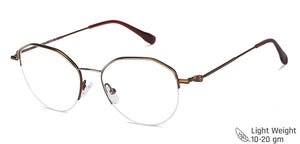 Brown Geometric Half Rim Unisex Eyeglasses by Vincent Chase VC-145569