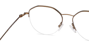 Brown Geometric Half Rim Unisex Eyeglasses by Vincent Chase VC-145569