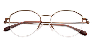 Brown Geometric Half Rim Unisex Eyeglasses by Vincent Chase VC-145569