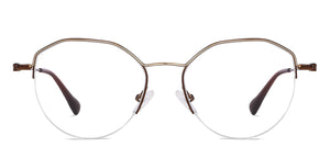 Brown Geometric Half Rim Unisex Eyeglasses by Vincent Chase Online-203263