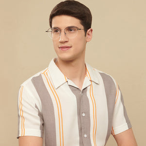 Black Geometric Half Rim Unisex Eyeglasses by Vincent Chase Computer Glasses-148164