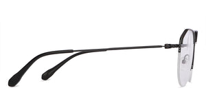 Black Hexagonal Half Rim Extra Wide Unisex Eyeglasses by Vincent Chase-145570