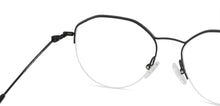 Load image into Gallery viewer, Black Hexagonal Half Rim Extra Wide Unisex Eyeglasses by Vincent Chase-145570