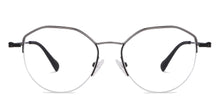 Load image into Gallery viewer, Black Hexagonal Half Rim Extra Wide Unisex Eyeglasses by Vincent Chase-145570