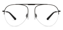 Load image into Gallery viewer, Black Aviator Half Rim Unisex Eyeglasses by Vincent Chase-149774