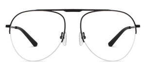 Black Aviator Half Rim Unisex Eyeglasses by Vincent Chase-149774
