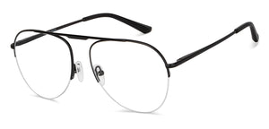 Black Aviator Half Rim Unisex Eyeglasses by Vincent Chase-149774
