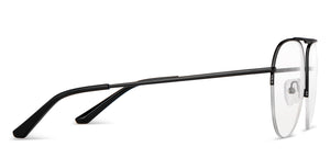 Black Aviator Half Rim Unisex Eyeglasses by Vincent Chase-149774