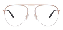 Load image into Gallery viewer, Gold Aviator Half Rim Medium Unisex Eyeglasses by Vincent Chase-145571