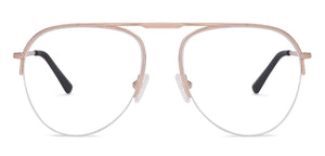 Gold Aviator Half Rim Medium Unisex Eyeglasses by Vincent Chase-145571