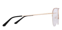 Load image into Gallery viewer, Gold Aviator Half Rim Medium Unisex Eyeglasses by Vincent Chase-145571