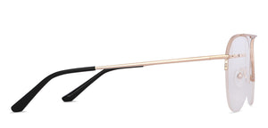 Gold Aviator Half Rim Medium Unisex Eyeglasses by Vincent Chase-145571