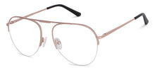 Load image into Gallery viewer, Gold Aviator Half Rim Medium Unisex Eyeglasses by Vincent Chase-145571