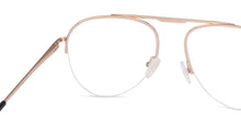 Load image into Gallery viewer, Gold Aviator Half Rim Medium Unisex Eyeglasses by Vincent Chase-145571