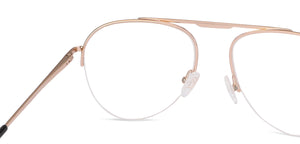 Gold Aviator Half Rim Medium Unisex Eyeglasses by Vincent Chase-145571