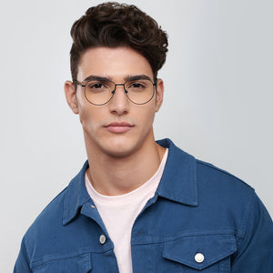 Black Aviator Full Rim Unisex Eyeglasses by Vincent Chase VC-202233