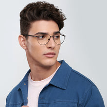 Load image into Gallery viewer, Black Aviator Full Rim Unisex Eyeglasses by Vincent Chase VC-202233
