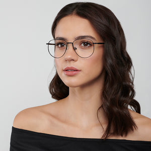 Black Aviator Full Rim Unisex Eyeglasses by Vincent Chase VC-202233