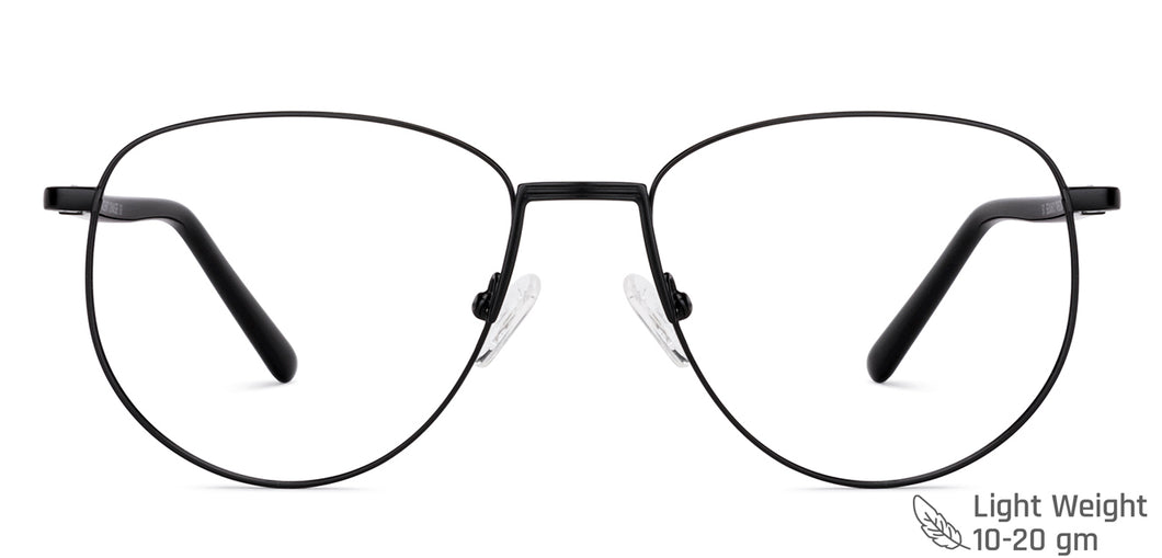 Black Aviator Full Rim Unisex Eyeglasses by Vincent Chase VC-202233