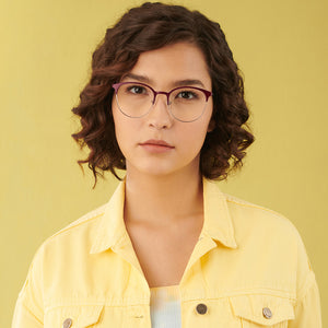 Red Round Full Rim Wide Unisex Eyeglasses by Vincent Chase-145606