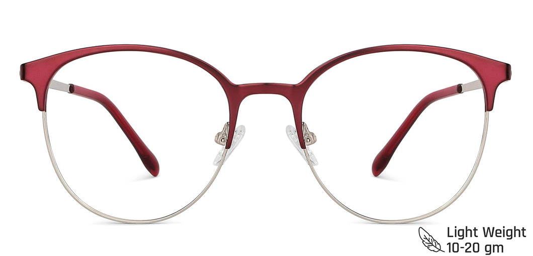Red Round Full Rim Wide Unisex Eyeglasses by Vincent Chase-145606