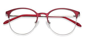 Red Round Full Rim Wide Unisex Eyeglasses by Vincent Chase-145606