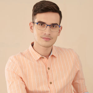 Blue Rectangle Full Rim Unisex Eyeglasses by Vincent Chase-145610