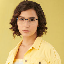 Load image into Gallery viewer, Blue Rectangle Full Rim Unisex Eyeglasses by Vincent Chase-145610