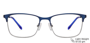 Blue Rectangle Full Rim Unisex Eyeglasses by Vincent Chase-145610