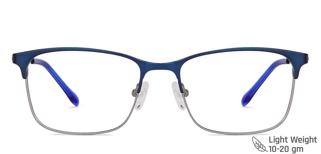 Blue Rectangle Full Rim Unisex Eyeglasses by Vincent Chase-145610