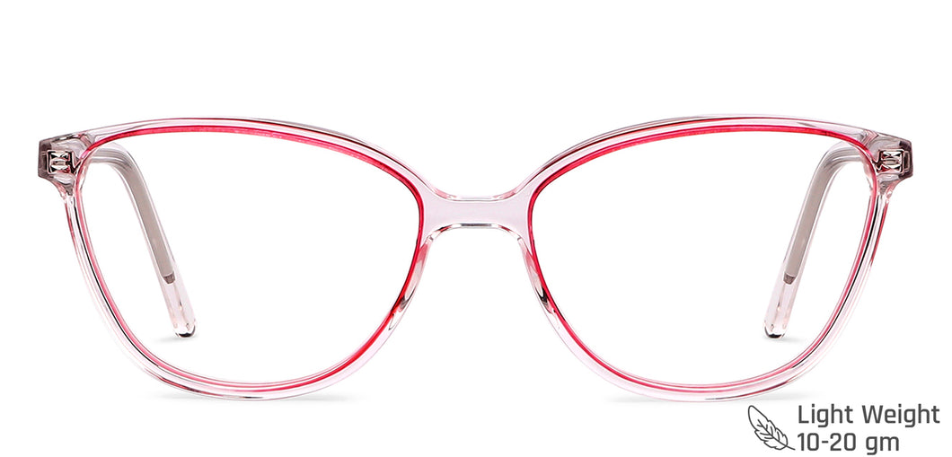 Pink Cat Eye Full Rim Women Eyeglasses by Vincent Chase Computer Glasses-148867