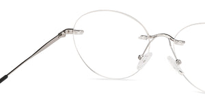 Silver Round Rimless Unisex Eyeglasses by Vincent Chase-202621