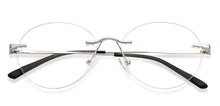 Load image into Gallery viewer, Silver Round Rimless Unisex Eyeglasses by Vincent Chase-202621