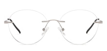 Load image into Gallery viewer, Silver Round Rimless Unisex Eyeglasses by Vincent Chase-202621