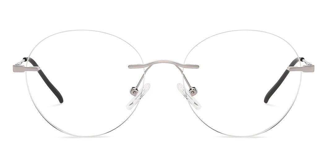 Silver Round Rimless Unisex Eyeglasses by Vincent Chase-202621