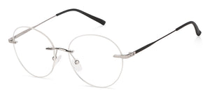 Silver Round Rimless Unisex Eyeglasses by Vincent Chase-202621