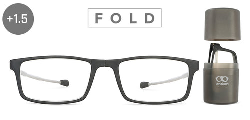 Black Rectangle Full Rim Unisex Eyeglasses by LENSKART PREMIUM READERS-146062